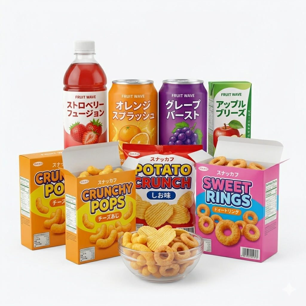 東京食品が取り扱う菓子・冷菓・飲料の商品イメージ